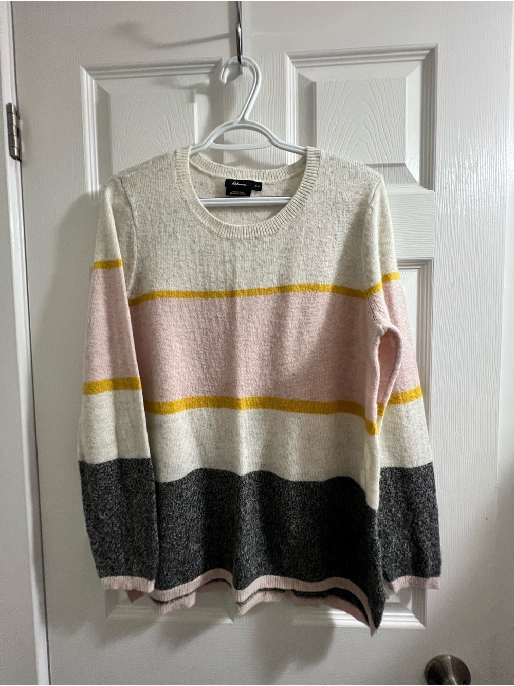 Reitmans Color Block Cashmere Blend Sweater Size XL Like New